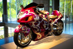 a custom paint job on a motorcycle